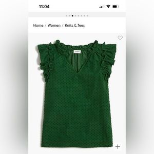 J. Crew ruffle sleeve blouse with dots size XL